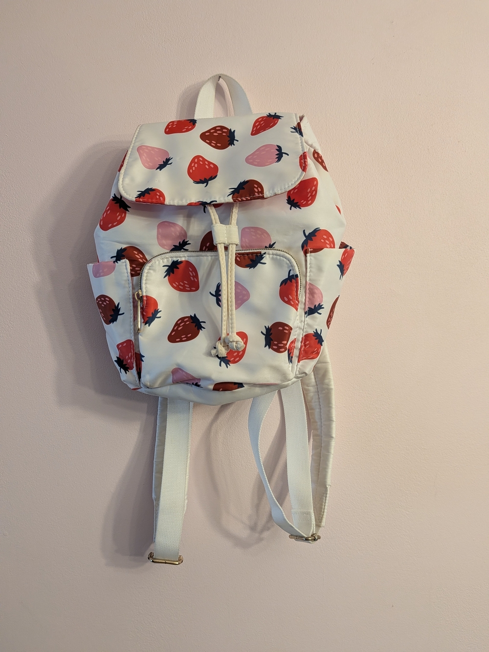 Cute 'Lil Strawberry Print Mini Backpack
